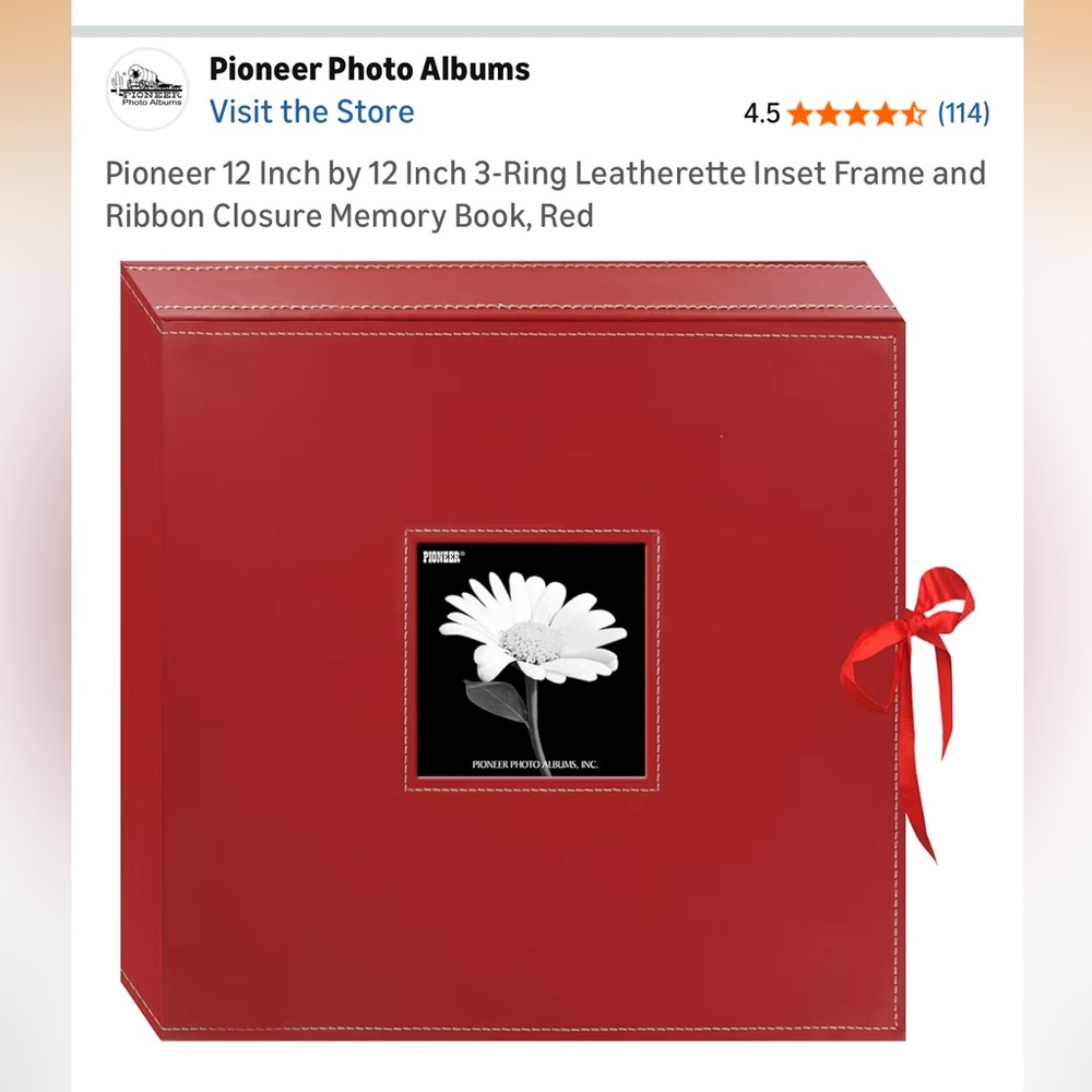 PIONEER Red Leatherette Photo Album
